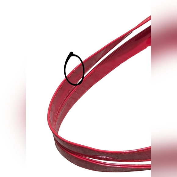 Lancôme Large Hot Red/Pink Sleek Lined Flamingo Lips & Lollipops Nylon Tote Bag - Picture 8 of 12